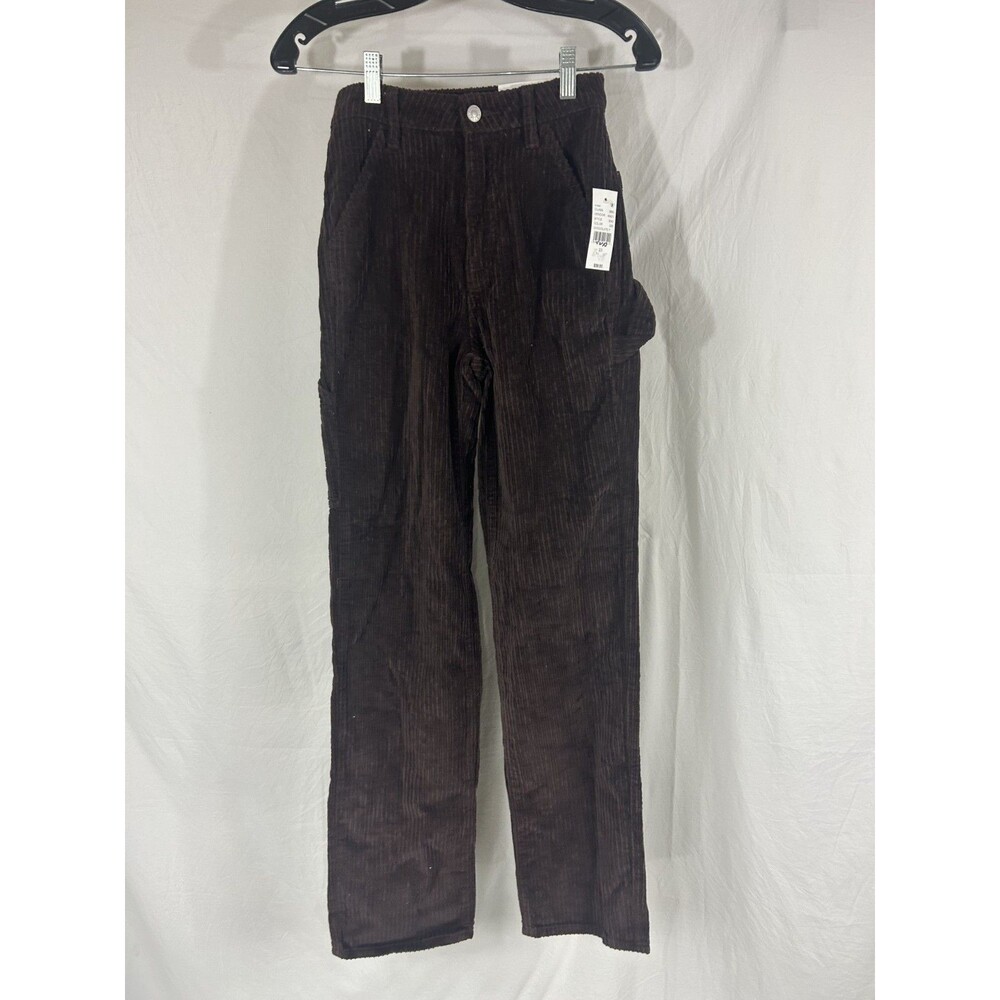 Pacsun Pants Womens 23 90s BF Carpenter Chocolate Brown Corduroy NEW - Picture 1 of 9